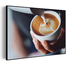 Muurwerken Akoestisch Schilderij - Koffie Love - Geluidsdempend Wandpaneel - Wanddecoratie - Geluidsisolatie - PRO (AW 0.90) L (100x72)