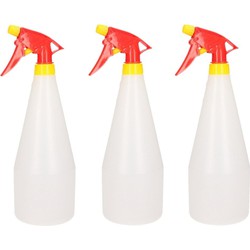 3x stuks rood/gele plantensproeiers 1 liter - Plantenspuiten