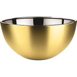 Svenska Living Salade/voedsel serveer schaal - mat goud - RVS - D29 x H14 cm - Serveerschalen