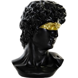 Beeld Hoofd Romeo sculptuur - Zwart/Goud - XL - H30 cm