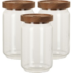 Set van 5x stuks glazen luxe keuken voorraadpot/voorraadbus 700 ml - Voorraadpot