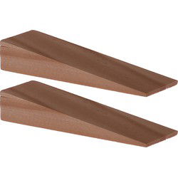 Deltafix Deurwig - 2x - hout - 7 x 1,2 cm - deurstopper - Deurstoppers