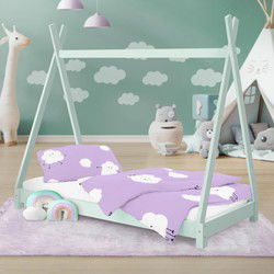 Kinderbed Tipi 80x160 cm mint grenen houten bed met lattenbodem ML design