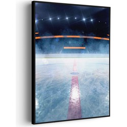 Muurwerken Akoestisch Schilderij - Ijshockey Pitch - Geluidsdempend Wandpaneel - Wanddecoratie - Geluidsisolatie - BASIC (AW 0.65) XL (86X120)