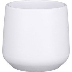 Mica Decorations Bloempot - wit - mat - keramiek - 14 x 13 cm - Plantenpotten