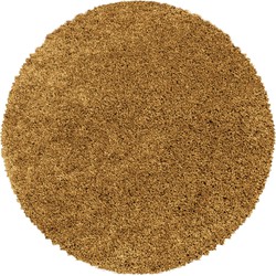 Tapijtenloods Monaco Soft Rond Shaggy Hoogpolig Vloerkleed Goud- 80 CM ROND