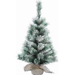 Everlands mini kunst kerstboom/kunstboom - 60 cm - besneeuwd - Kunstkerstboom