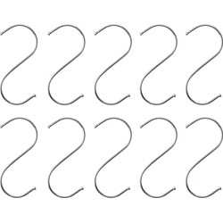 QUVIO Ophanghaken - RVS - Zilver - L - 12 cm (h) - 10 stuks