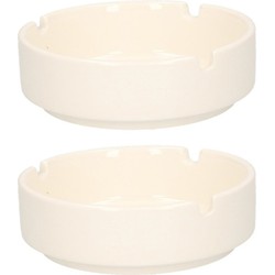 Set van 2x stuks voordelige asbakken van porselein 10 cm - Asbakken