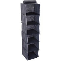 Storage Solutions Kast organizer -6 vaks -antraciet - 30 x 30 x 120 cm - Opbergmanden