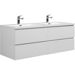 Badplaats Badkamermeubel Set Angela 140cm - Wit Hoogglans - Badmeubel met Wastafel en Lades
