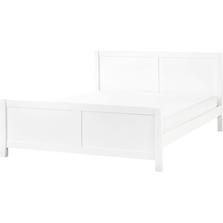 Beliani CHAMPAGNAT - Tweepersoonsbed-Wit-Rubberhout