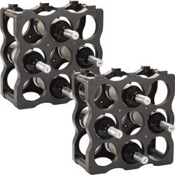 PlasticForte Wijnrek voor 18x flessen - stapelbaar - 36 x 12,5 x 36 cm - Wijnrekken