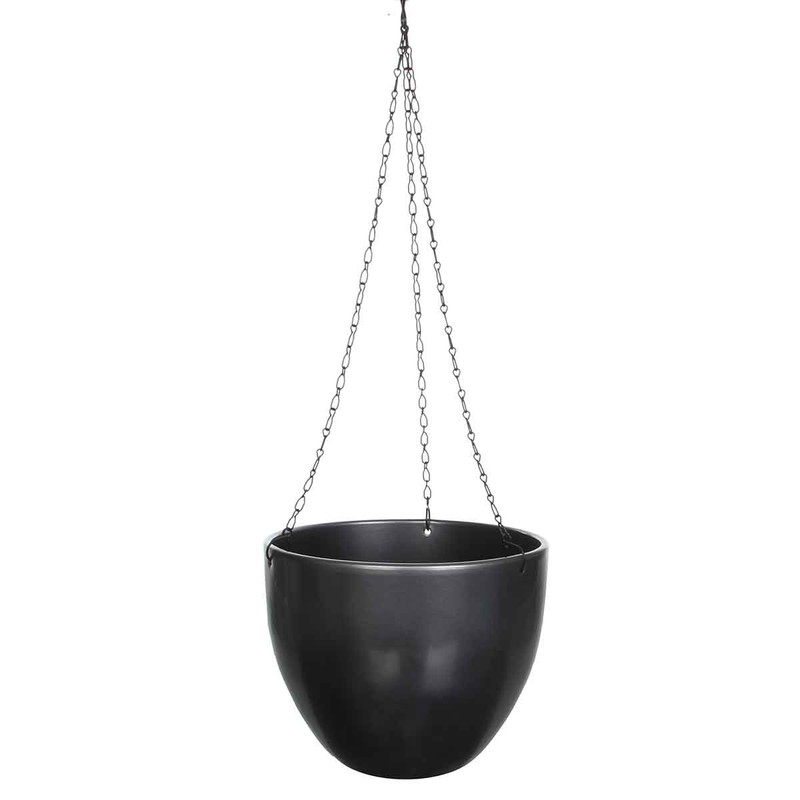 Mica Decorations tusca hangende pot rond antraciet maat in cm: 19,5 x 22,5 - 