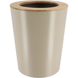 Tendance Badkamer prullenbak/afvalbak 103 - taupe - 5 liter - Prullenbakken