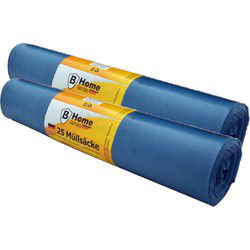 Afvalzakkken/vuilniszakken - 50x - 25 stuks - 120L - blauw - Vuilniszakken