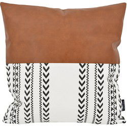Vida Nova #4 | 45 x 45 cm | Kussenhoes | Katoen / PU Leder