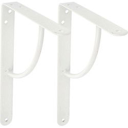 AMIG Plankdrager/planksteun van metaal - 2x - gelakt wit - H200 x B150 mm - Tot 105 kg - Plankdragers