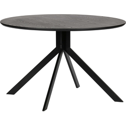 WOOOD Exclusive Bruno Eettafel Rond - Mdf - Zwart - 75x120x120