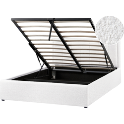 MONTLAUR - Bed met opbergruimte - Wit - 140 x 200 cm - Bouclé