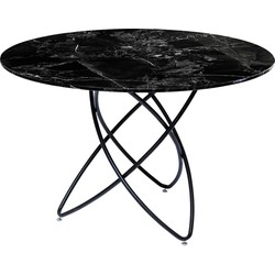 Eettafel Molekular Black Marble Glass 120cm