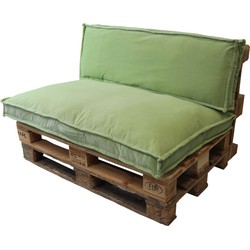 Unique Living Palletkussenset Ribcord Gras Groen - Set van 2 - zitkussen met rugkussen - 120x80/40cm