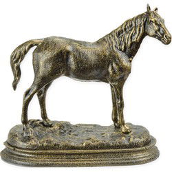 A CAST IRON HORSE ON BASE
