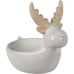 Clayre & Eef Decoratie schaal Rendier Beige Porselein