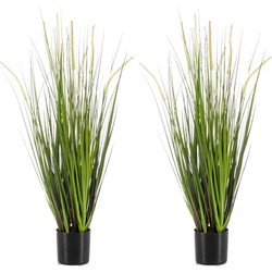 Set van 2x stuks kunstplanten groen gras sprieten 90 cm. - Kunstplanten