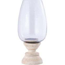 PTMD Windlicht Qez - 20x20x44 cm - Glas - Creme