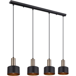Industriële hanglamp Swinni - L:80cm - E27 - Metaal - Zwart