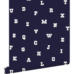ESTAhome behang alfabet blauw - 53 cm x 10,05 m - 137327