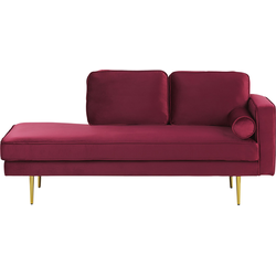 Beliani MIRAMAS - Chaise longue-Rood-Fluweel