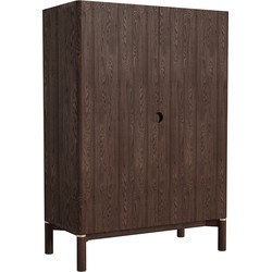 Wandkast Donkerbruin Eikenhout - 90x46x130cm - Arun