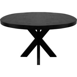 Kick eettafel Dax rond - 120cm - Zwart