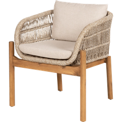 Teresa houten tuinstoel beige - met zitkussens