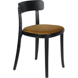 Dutchbone Brandon Eetkamerstoelen Zwart/Oker - Set van 2