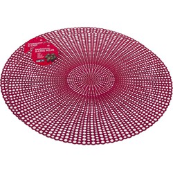 Set van 2x stuks ronde kunststof dinner placemats rood met diameter 40 cm - Placemats