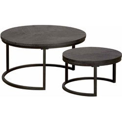 Tower living Viola round set of 2 coffeetable 70/55 - black sandblasted