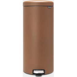 NewIcon Pedal Bin, 30 litre, Soft Closing, Plastic Inner Bucket - Mineral Cinnamon