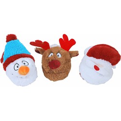 Hondenspeelgoed pluche kerstpantoffel met piep 23 cm assorti