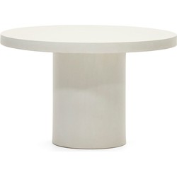 Kave Home - Aiguablava ronde tafel in wit cement, Ø 120 cm