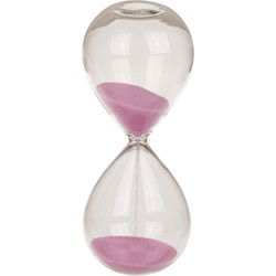 Out of the blue - Zandloper van glas - 5 minuten - roze zand - Zandlopers