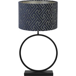 Tafellamp Liva/Maze - Zwart/Blauw - Ø40x78,5cm