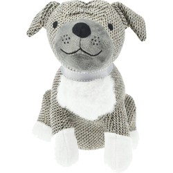 H&S Collection Deurstopper - hond - licht grijs - 27 x 20 x 27 cm - polyester - dieren thema deurstoppers - Deurstoppers