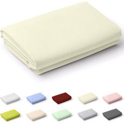 Zavelo Laken Basics Ivoor (Katoen)-1-persoons (150x250 cm)