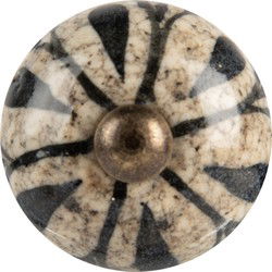 Clayre & Eef Deurknop Ø 3x3 cm Grijs Keramiek