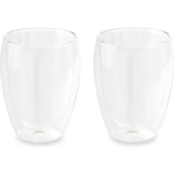 Set van 6x dubbelwandige glazen 350 ml transparant - Koffie- en theeglazen