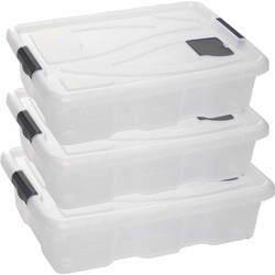 4x Stuks kunststof stapelbare opbergbakken 28 liter 62 x 45 x 17 cm - Opbergbox