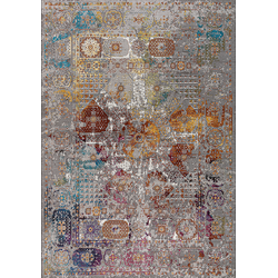 Tapijtenloods Picasso Feraghan Vintage Vloerkleed Multi / Beige Laagpolig- 80x150 CM